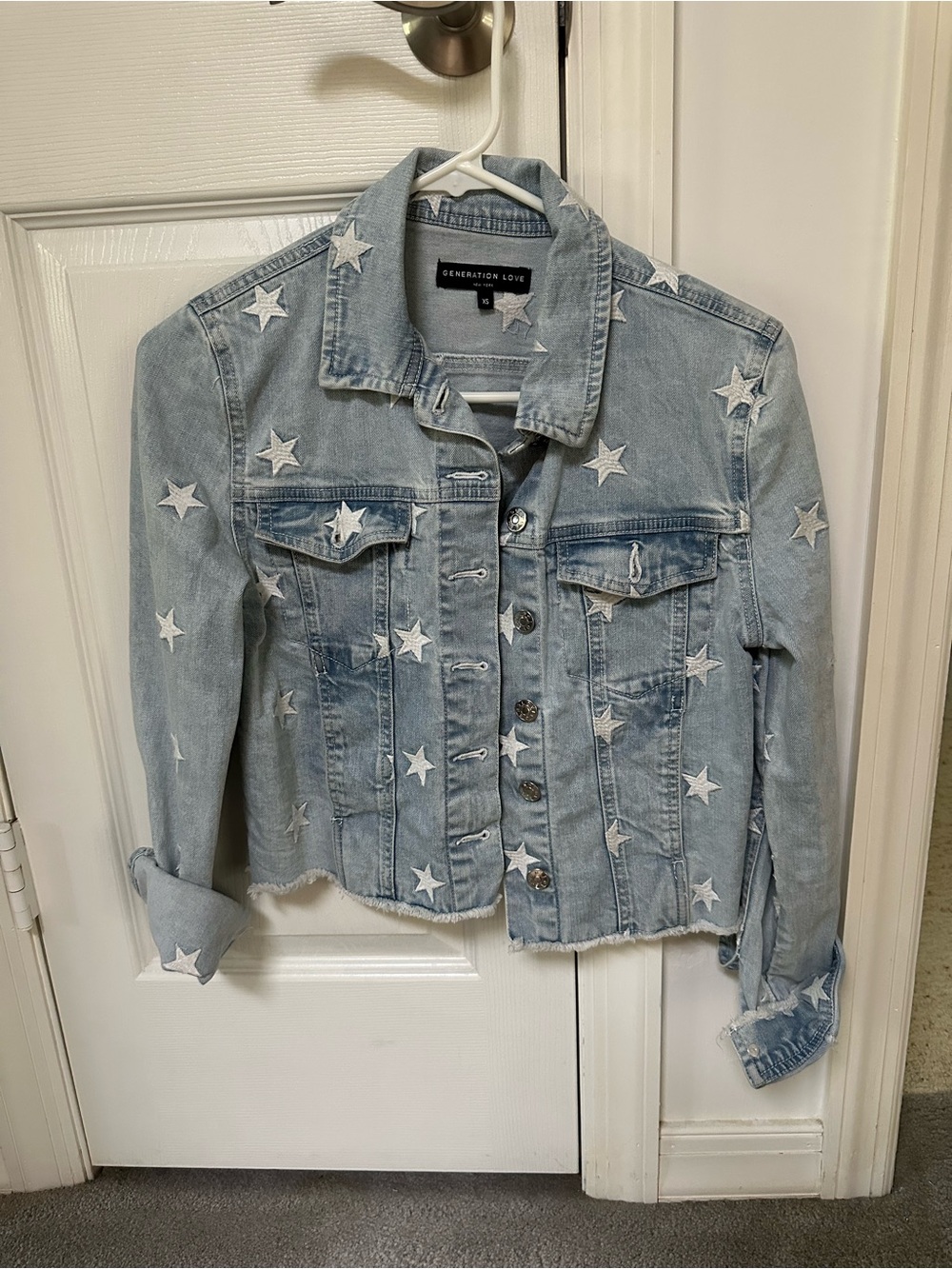 Generation Love Light Blue Denim Jacket with White Star Appliqué